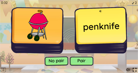 Camping ESL Vocabulary Pair or No Pair Worksheet