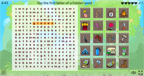 Camping ESL Interactive Wordsearch Puzzle