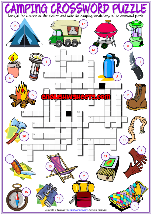 camping trip rental crossword