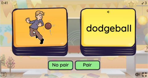 Children Games ESL Pair or No Pair Worksheet