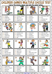 Children Games Esl Vocabulary Worksheets