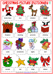 Christmas ESL Printable Picture Dictionary For Kids