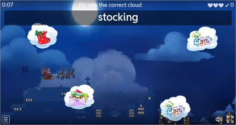 Christmas ESL Vocabulary Airplane Game