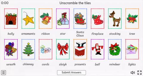 Christmas ESL Interactive Match Up Worksheet