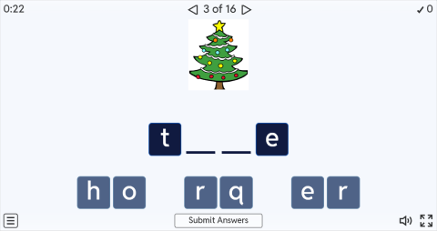 Christmas ESL Interactive Spell The Word Worksheet