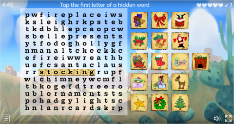 Christmas ESL Interactive Wordsearch Puzzle