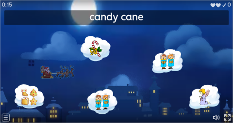 Christmas ESL Vocabulary Airplane Game