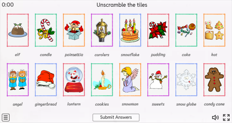 Christmas ESL Interactive Match Up Worksheet