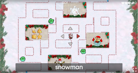 Christmas ESL Vocabulary Maze Chase Game