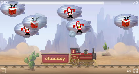 Christmas ESL Interactive Balloon Pop Worksheet 1