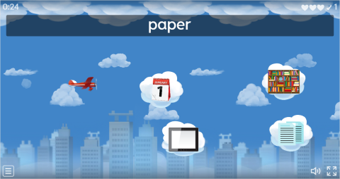 Classroom Objects ESL Vocabulary Airplane Game