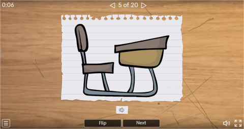 Classroom Objects ESL Interactive Vocabulary Flashcards