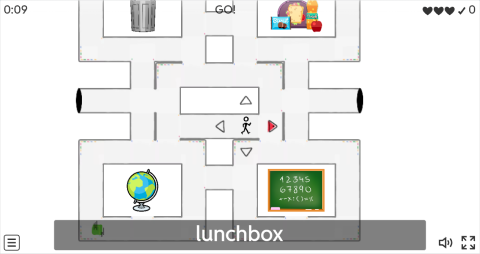 Classroom Objects ESL Vocabulary Maze Chase Game