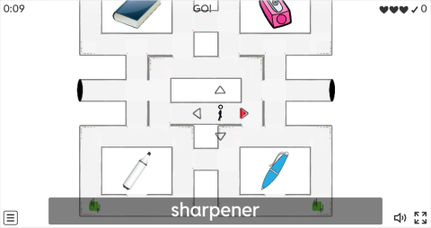 Classroom Objects ESL Vocabulary Maze Chase Game