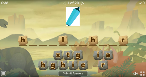 Classroom Objects Interactive Spell The Word Worksheet