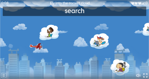 Classroom Verbs ESL Vocabulary Airplane Game