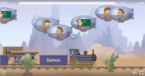 Classroom Verbs ESL Vocabulary Balloon Pop Game