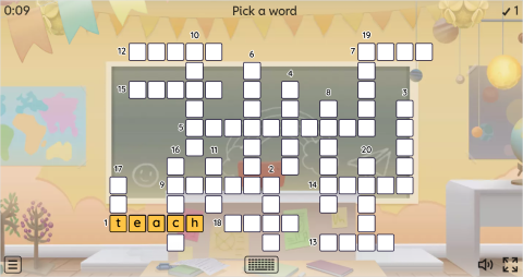 Classroom Verbs ESL Interactive Crossword Puzzle