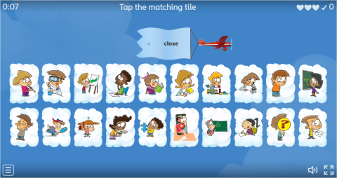 Classroom Verbs Interactive Find The Match Worksheet
