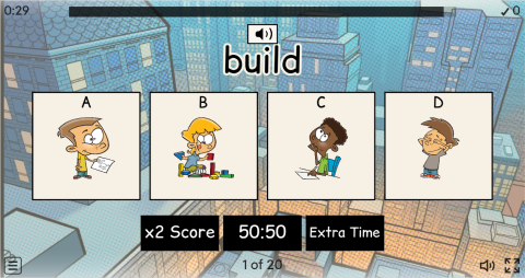 Classroom Verbs ESL Interactive Vocabulary Quiz Show