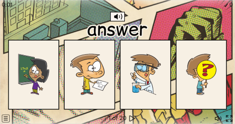 Classroom Verbs ESL Interactive Vocabulary Quiz