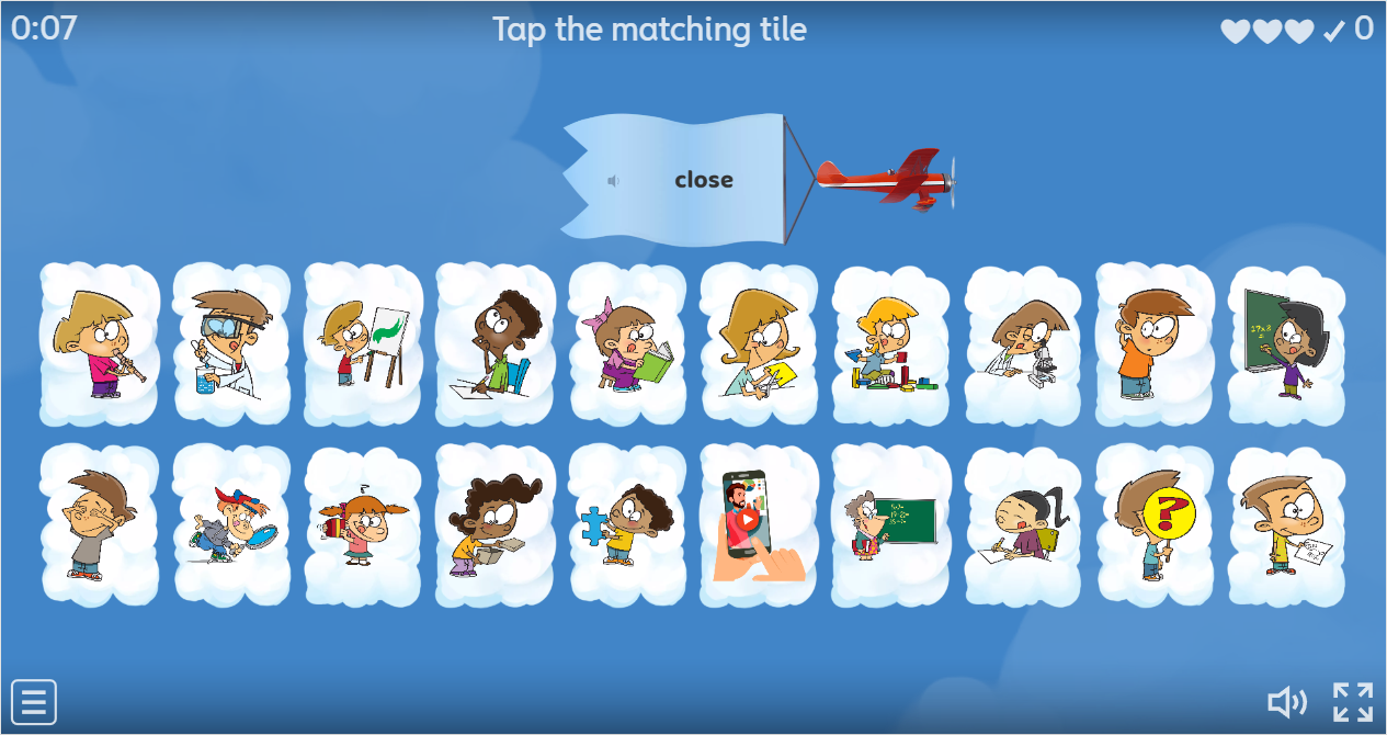 Classroom Verbs Interactive Find The Match Worksheet