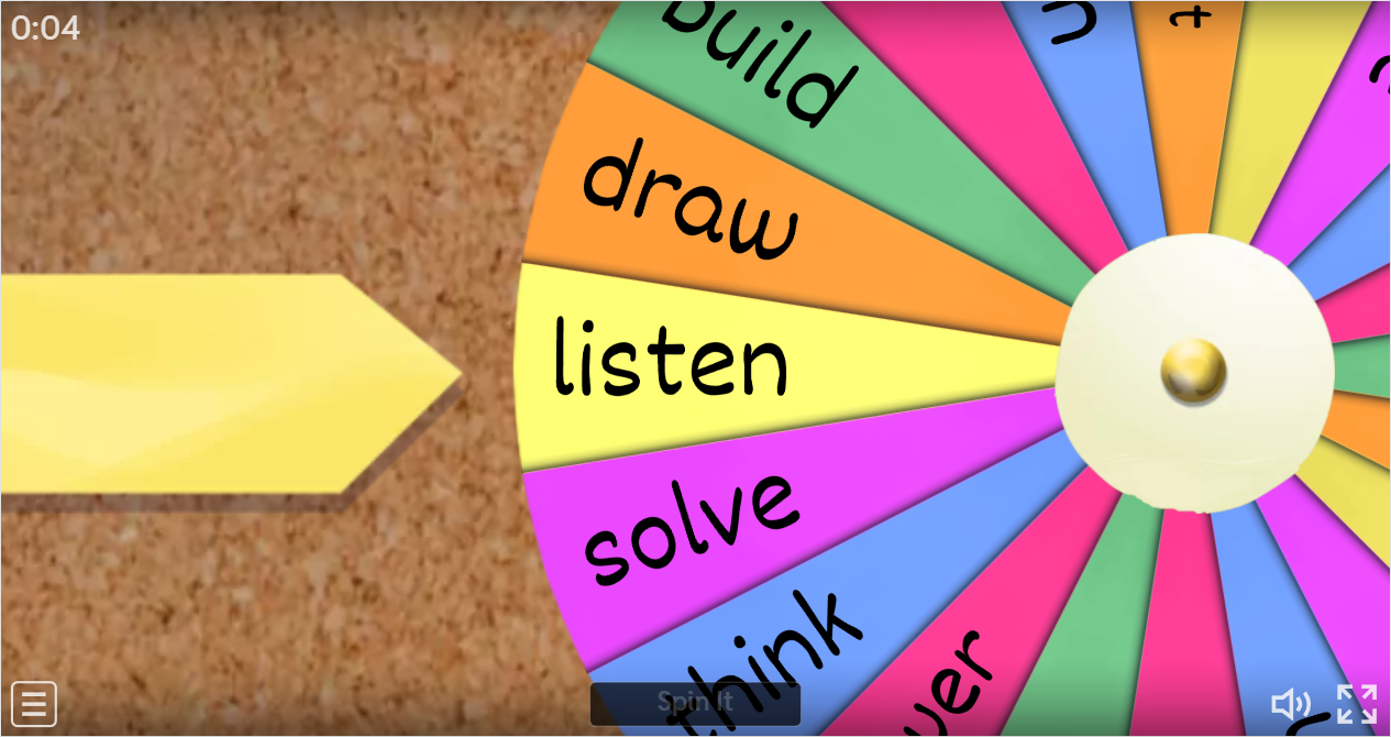 Classroom Verbs Interactive Spin The Wheel Worksheet