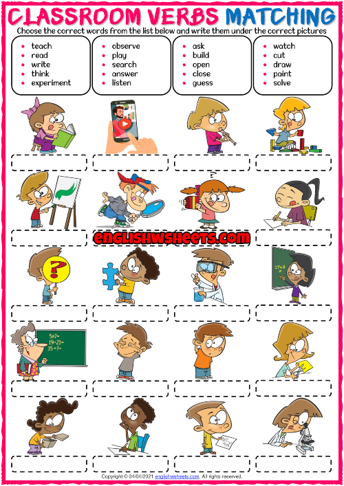 classroom-verbs-esl-printable-matching-exercise-worksheet