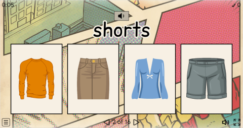 Clothes ESL Interactive Vocabulary Quiz