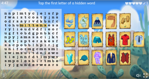 Clothes ESL Interactive Wordsearch Puzzle