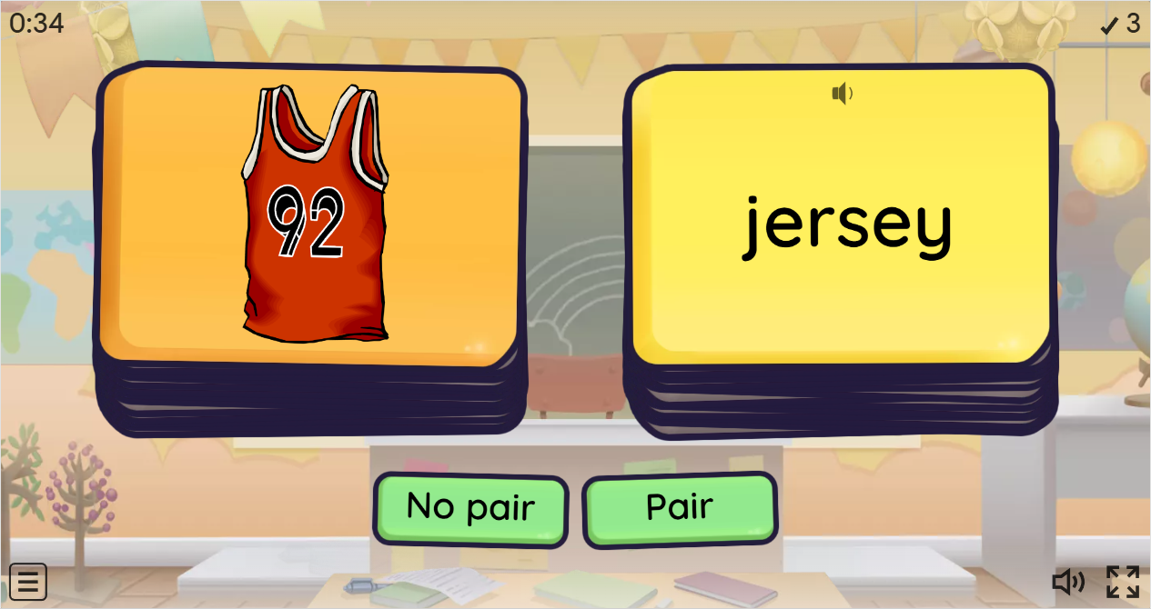 Clothes ESL Vocabulary Pair or No Pair Worksheet