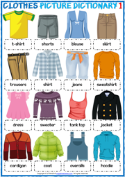 Clothes ESL Vocabulary Worksheets