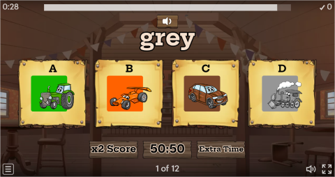 Colours ESL Interactive Vocabulary Quiz Show