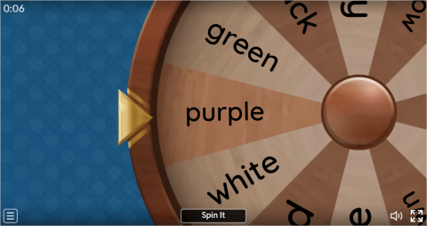 Colours ESL Interactive Spin The Wheel Worksheet