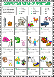 Comparative Forms of Adjectives ESL Grammar Test For Kids