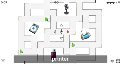Computer Parts ESL Vocabulary Maze Chase Game