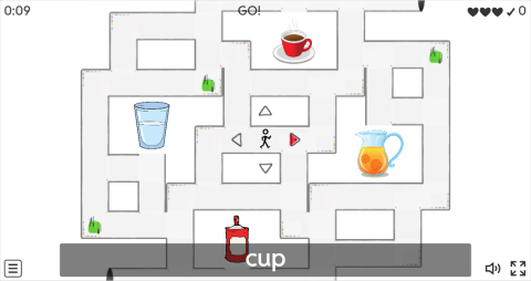 Containers ESL Vocabulary Maze Chase Game