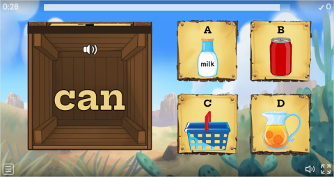 Containers ESL Interactive Vocabulary Worksheets