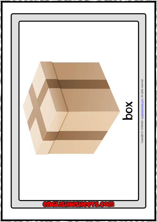 Containers ESL Printable Flashcards With Words for Kids