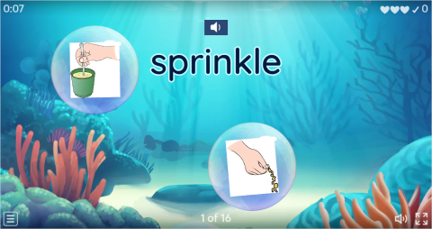 Cooking Verbs ESL Vocabulary Flying Fruit Game