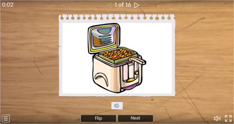 Cooking Verbs ESL Interactive Vocabulary Flashcards