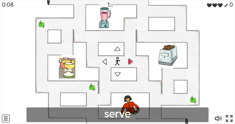 Cooking Verbs ESL Vocabulary Maze Chase Game