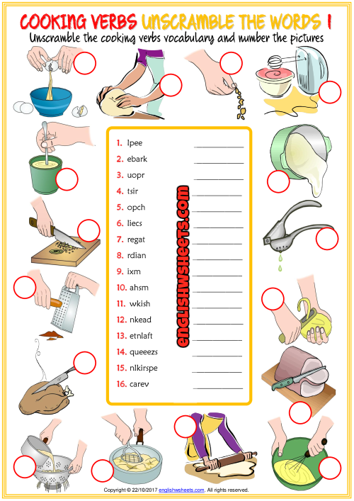 cooking-verbs-esl-unscramble-the-words-worksheets