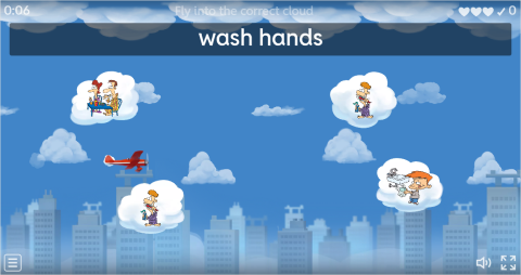 Daily Routines ESL Vocabulary Airplane Game