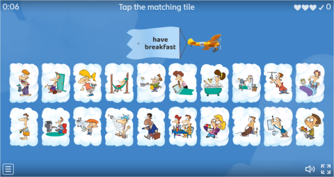 Daily Routines ESL Interactive Find The Match Worksheet
