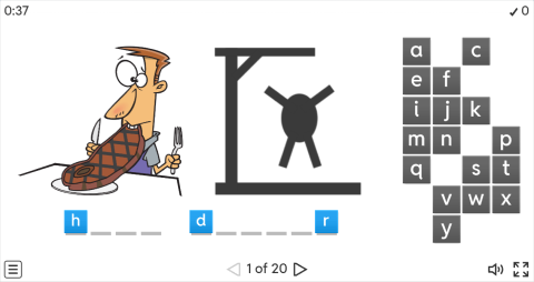 Daily Routines ESL Interactive Hangman Game