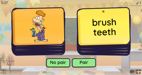 Daily Routines ESL Pair or No Pair Worksheet