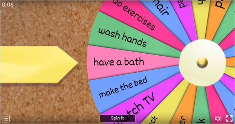 Daily Routines ESL Interactive Spin The Wheel Worksheet