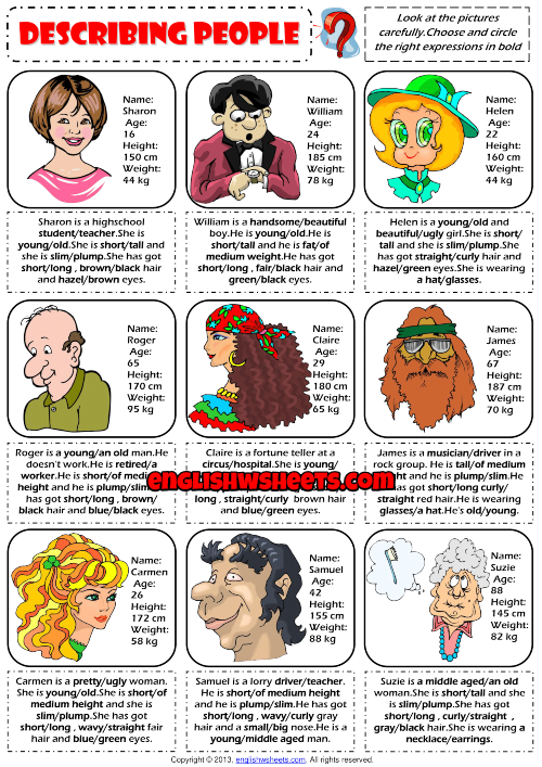 Describing People Physical Appearance Worksheet By Classmateterrero ...