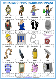 Detective Stories ESL Picture Dictionary Worksheet For Kids